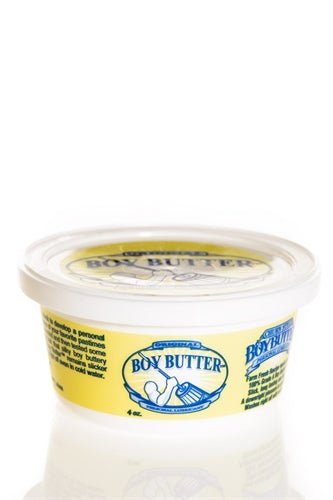 Boy Butter Original 4 oz coconut oil based personal lubricant, creamy and clear, edible, non-toxic, silicone toy safe, washable formula