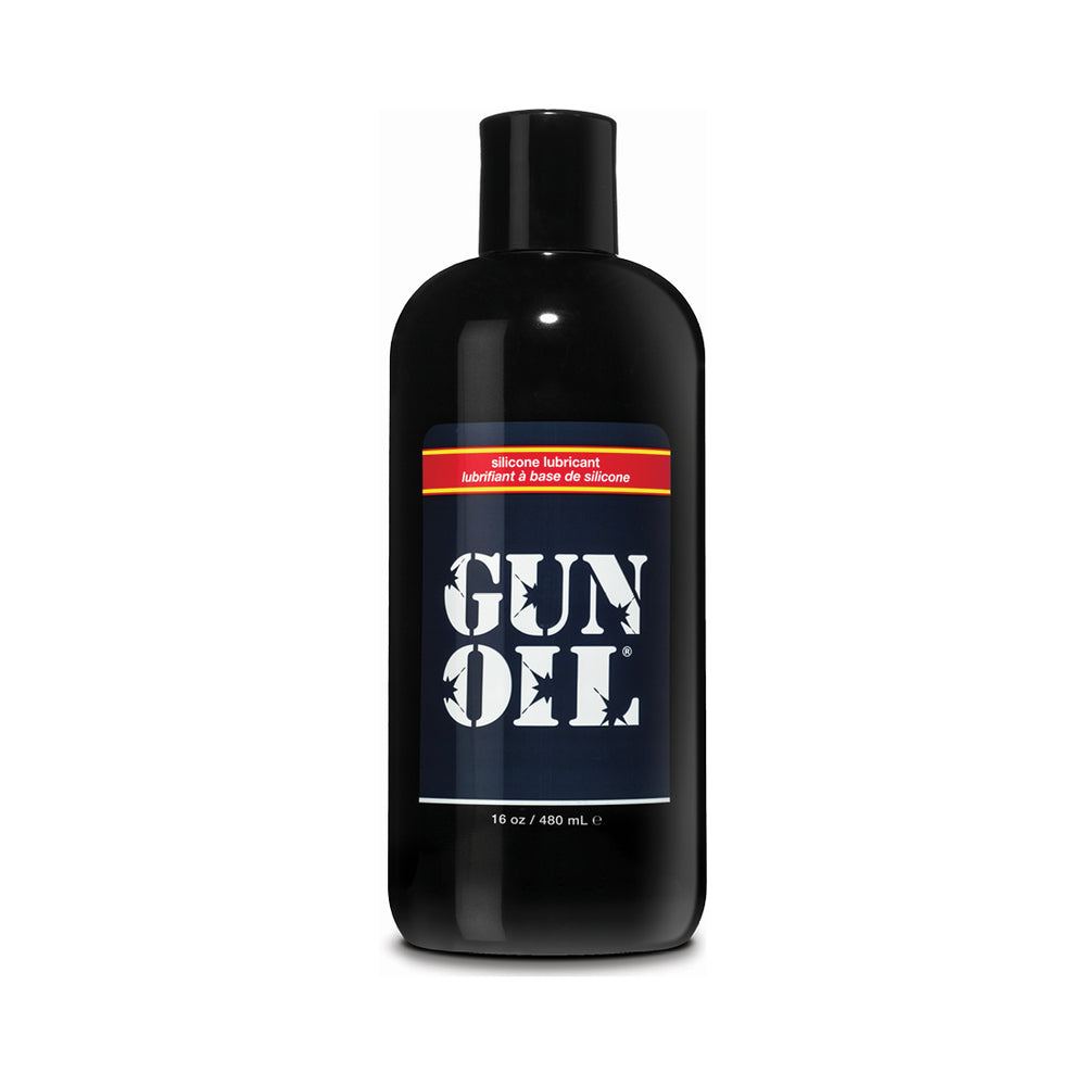 Gun Oil Silicone Lubricant 16 oz. bottle, ultra-concentrated water-resistant formula with Vitamin E and Aloe Vera for smooth, hypoallergenic lubrication