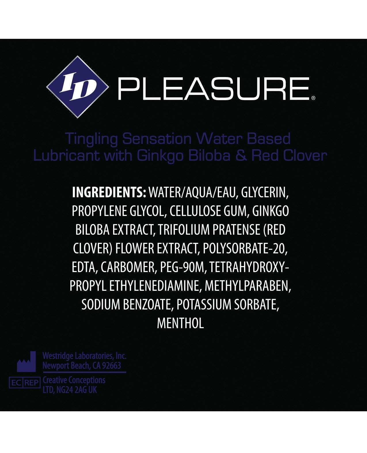 ID Pleasure Waterbased Tingling Lubricant - 12ml Tube by Lubricants, Creams & Glides