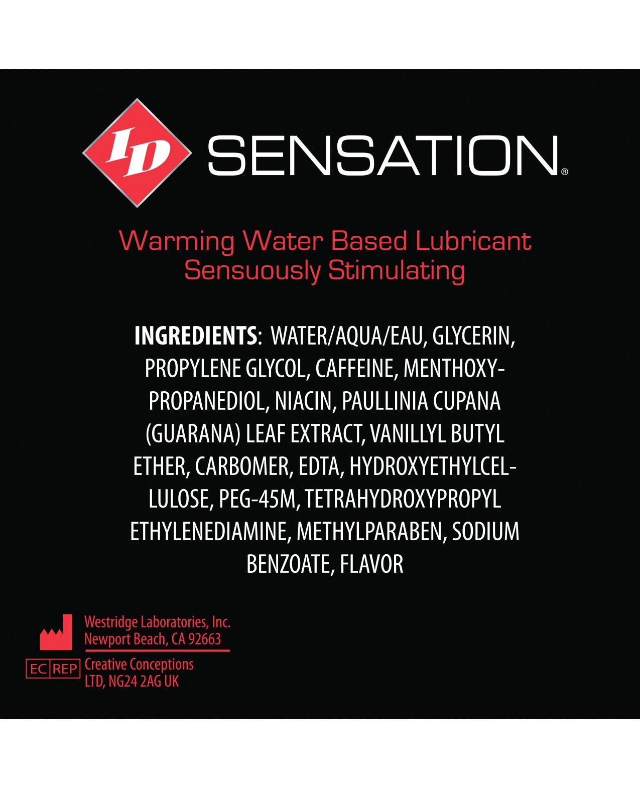 ID Sensation Waterbased Warming Lubricant - 12 ml Tube by Lubricants, Creams & Glides
