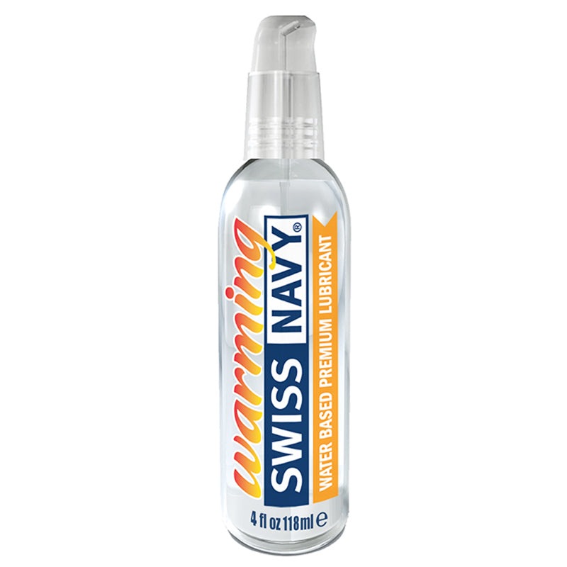 Swiss Navy Warming water-based lubricant bottle 4 oz with warming sensation and silicone-like feel