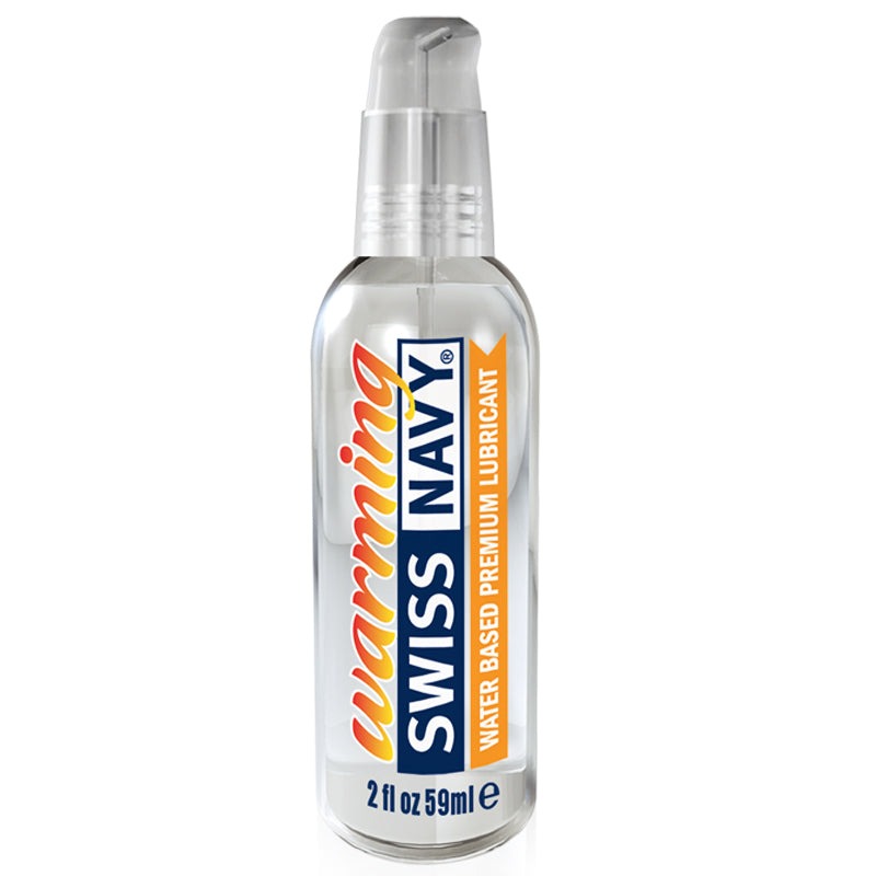 Swiss Navy Warming water-based lubricant 2 oz bottle with warming sensation label