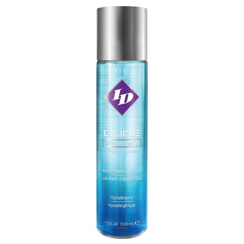 ID Glide Lubricant 17oz water-based, condom compatible, odorless, colorless, hypoallergenic personal lubricant with a smooth, non-staining formula