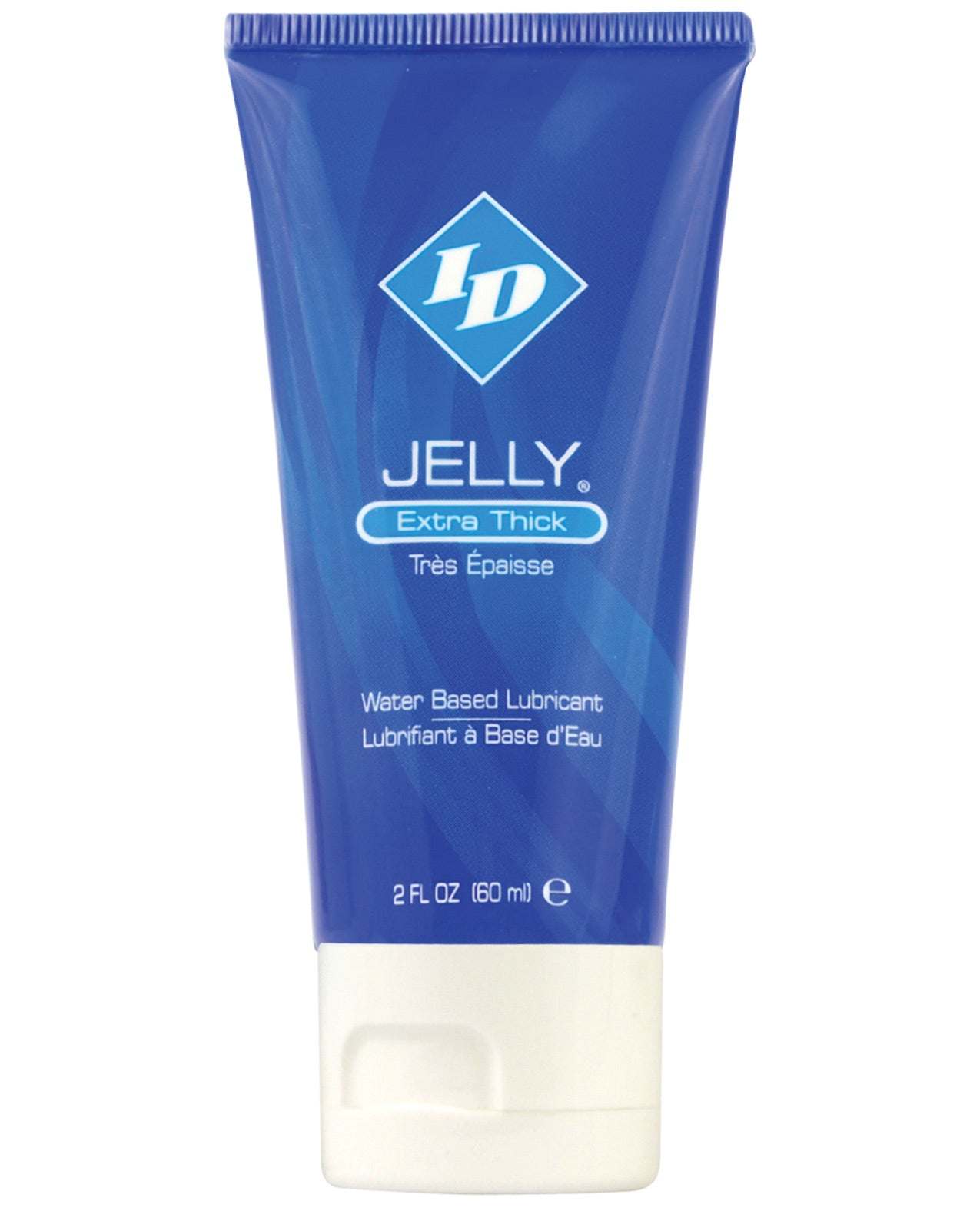 ID Jelly Extra Thick water-based lubricant 2 oz tube with thick texture designed to stay in place during use