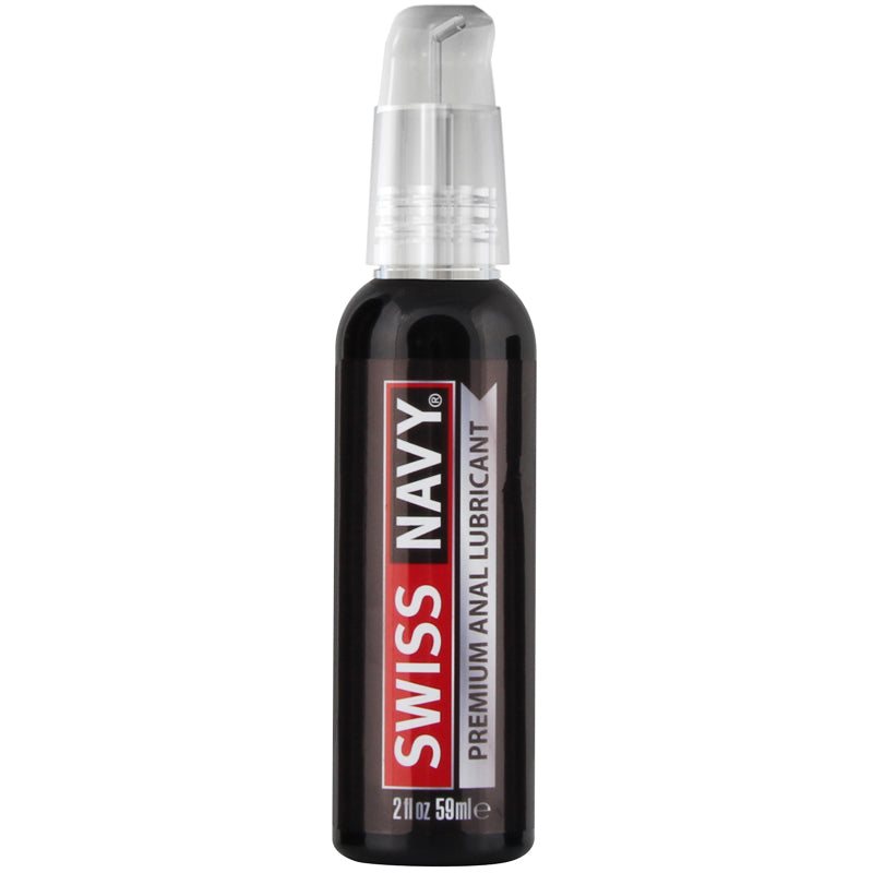 Swiss Navy Premium Silicone Anal Lubricant 2 oz bottle, unscented and long-lasting formula