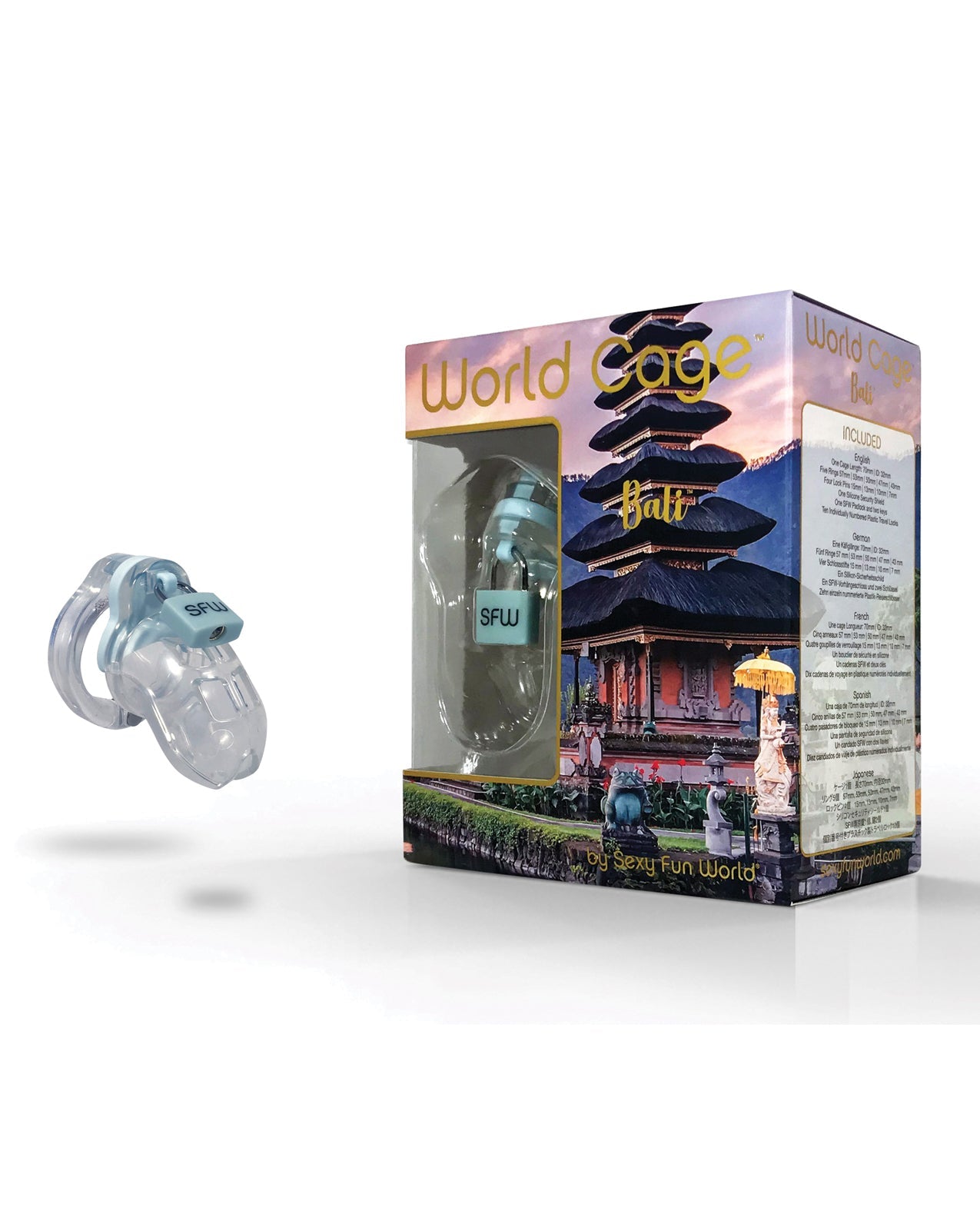 World Cage Bali Male Chastity Kit - Small 70 mm x 32 mm by Bondage & Fetish Toys