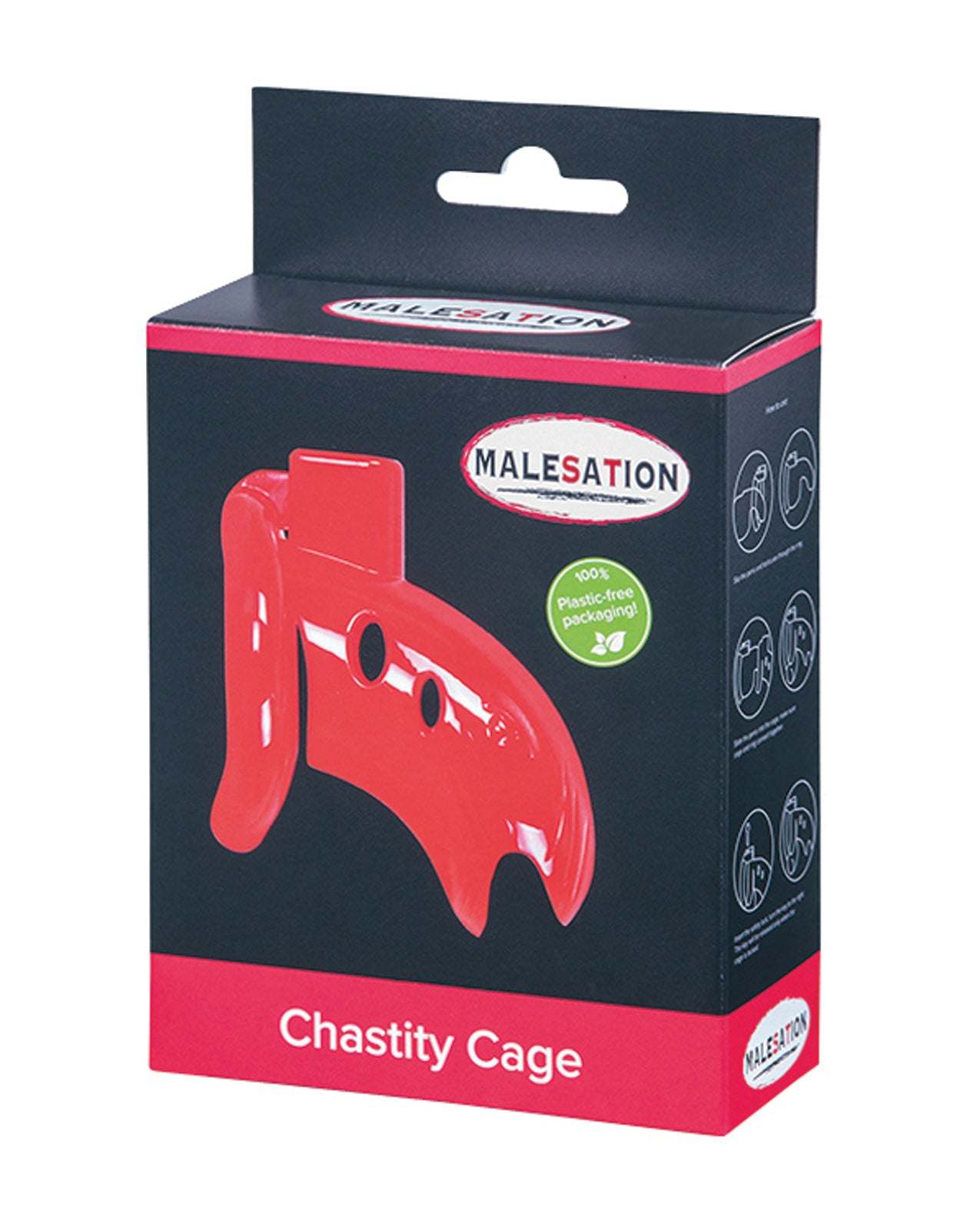 MALESATION Chastity Cage - Red by Bondage & Fetish Toys