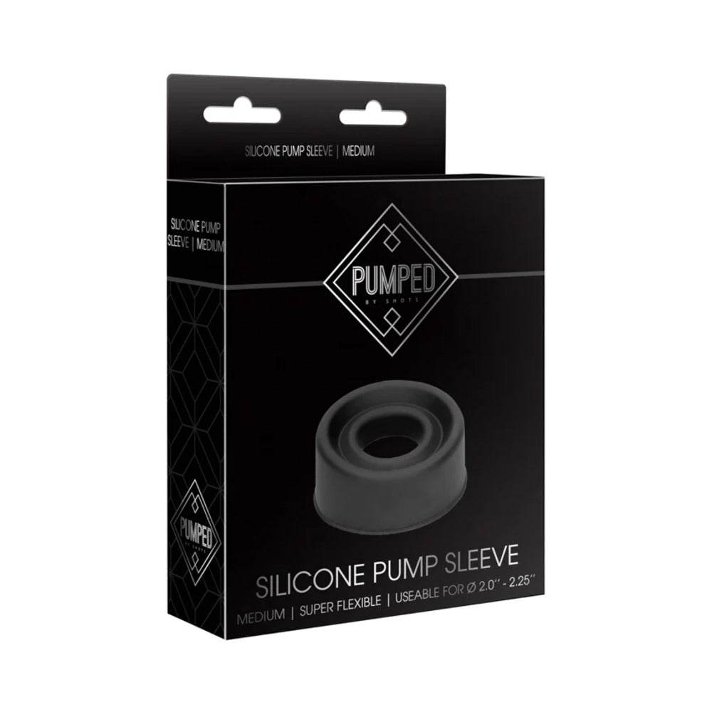 Black medium Pumped Silicone Pump Sleeve made of soft, flexible silicone for enhanced comfort and airtight seal in pump use