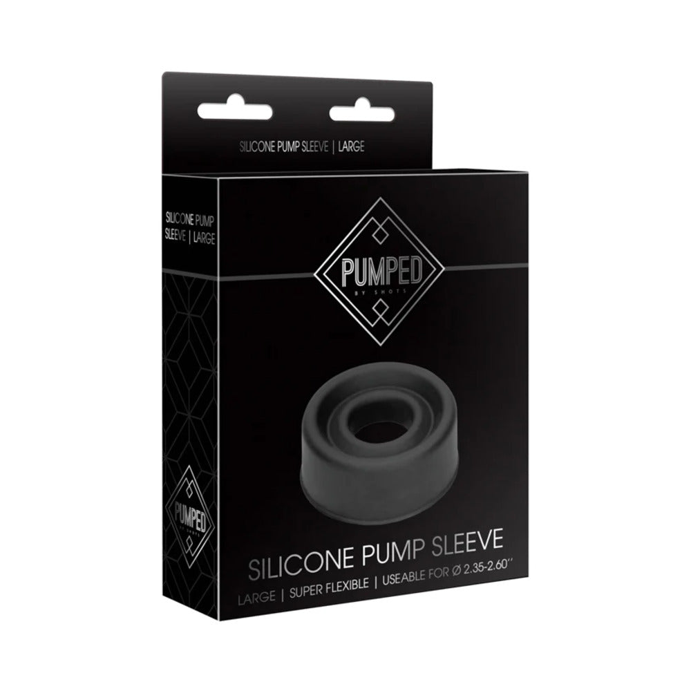 Pumped Silicone Pump Sleeve Black Large by Cock & Balls