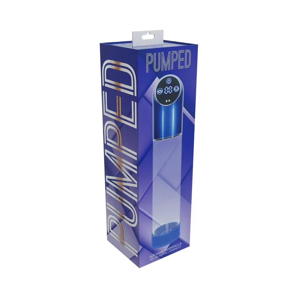 PUMPED Automatic Waterproof metal blue automatic pump with silicone sleeve in sleek packaging
