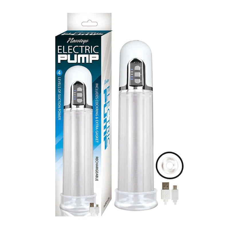 Rechargeable Clear Electric Pump With C ring and Extra Gasket by Cock & Balls