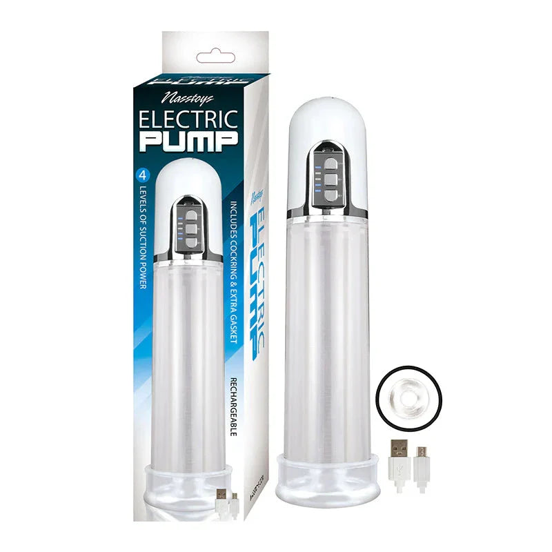 Rechargeable Clear Electric Pump With C ring and Extra Gasket by Cock & Balls