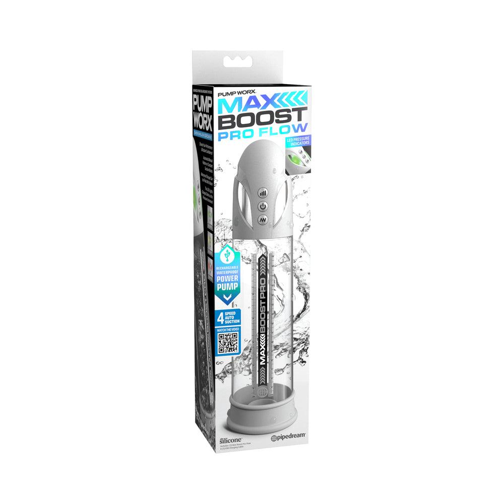 Pump Worx Max Boost Pro Flow White/Clear by Cock & Balls