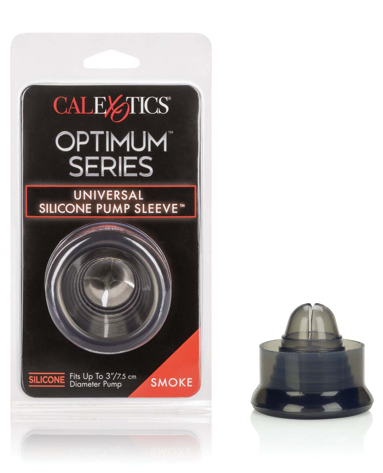 Universal Silicone Pump Sleeve in smoke color, fits up to 3-inch diameter pump cylinders, soft and stretchy silicone material.