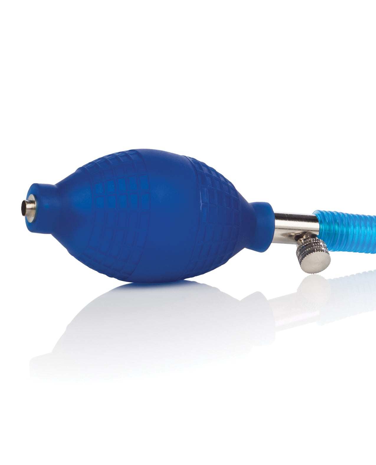 Head Coach Penis Pump with blue flexible hose and pump bulb for intimate enhancement and comfort