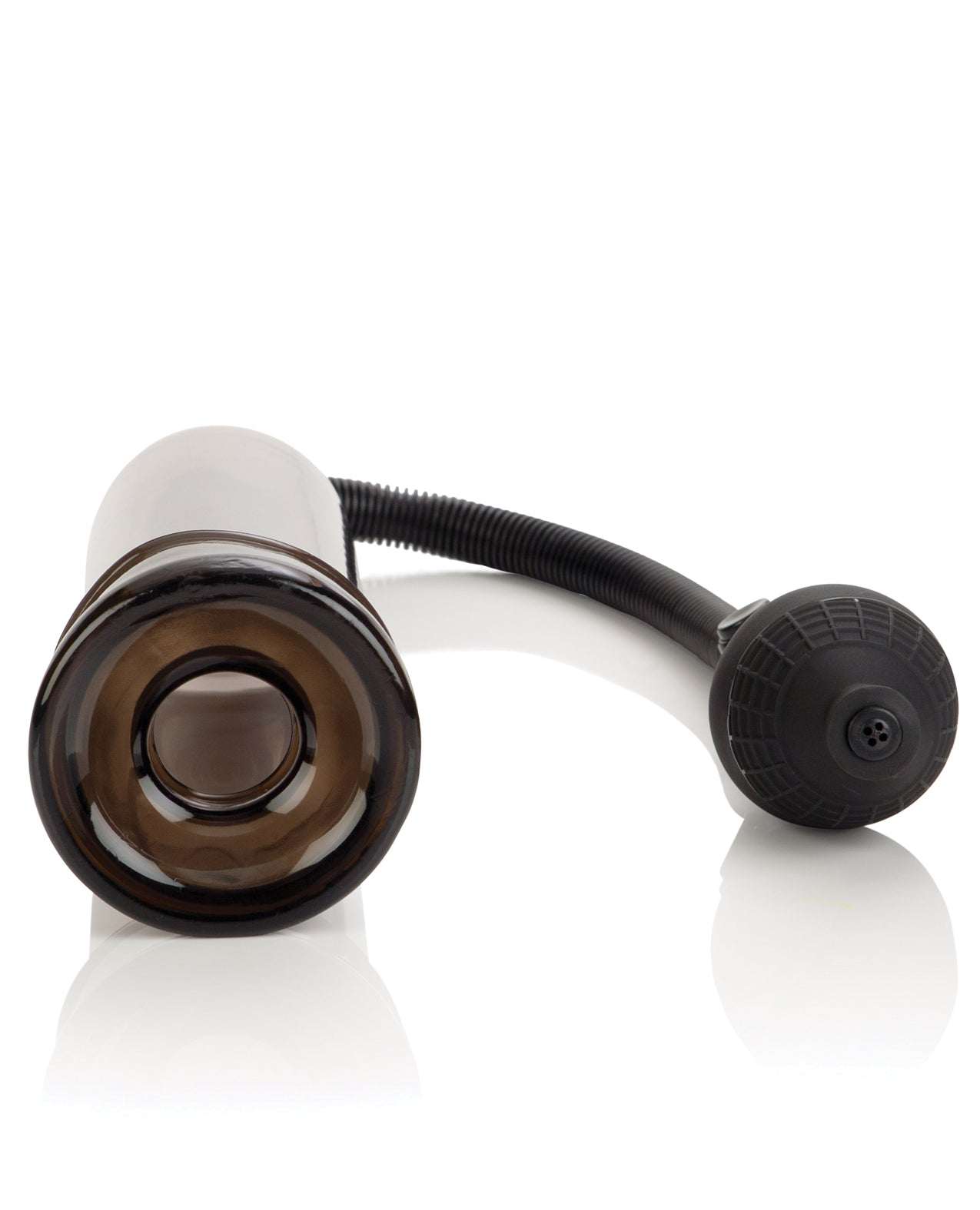 Bullfighter Pump with clear cylinder, non-crimping hose, and hand bulb for controlled suction enhancement