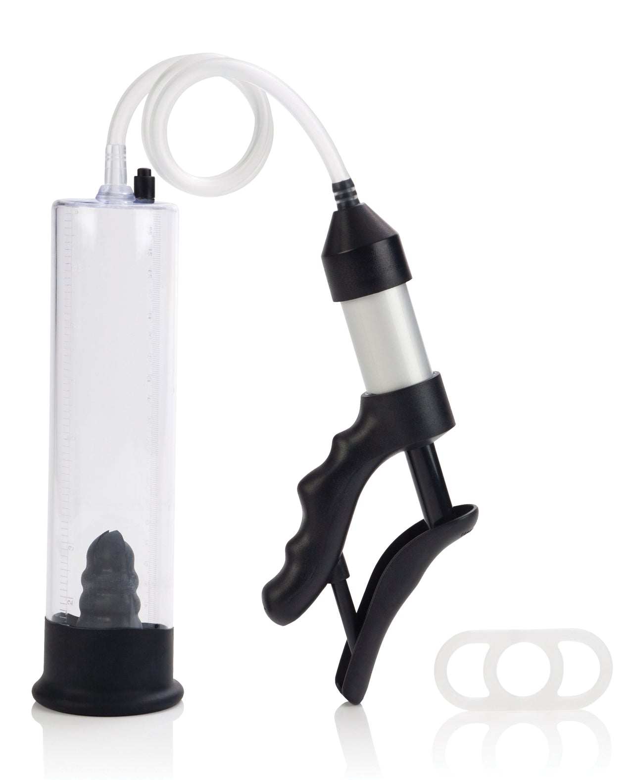 Quick Draw Vacuum Pump with pistol grip and clear cylinder for efficient air removal tasks