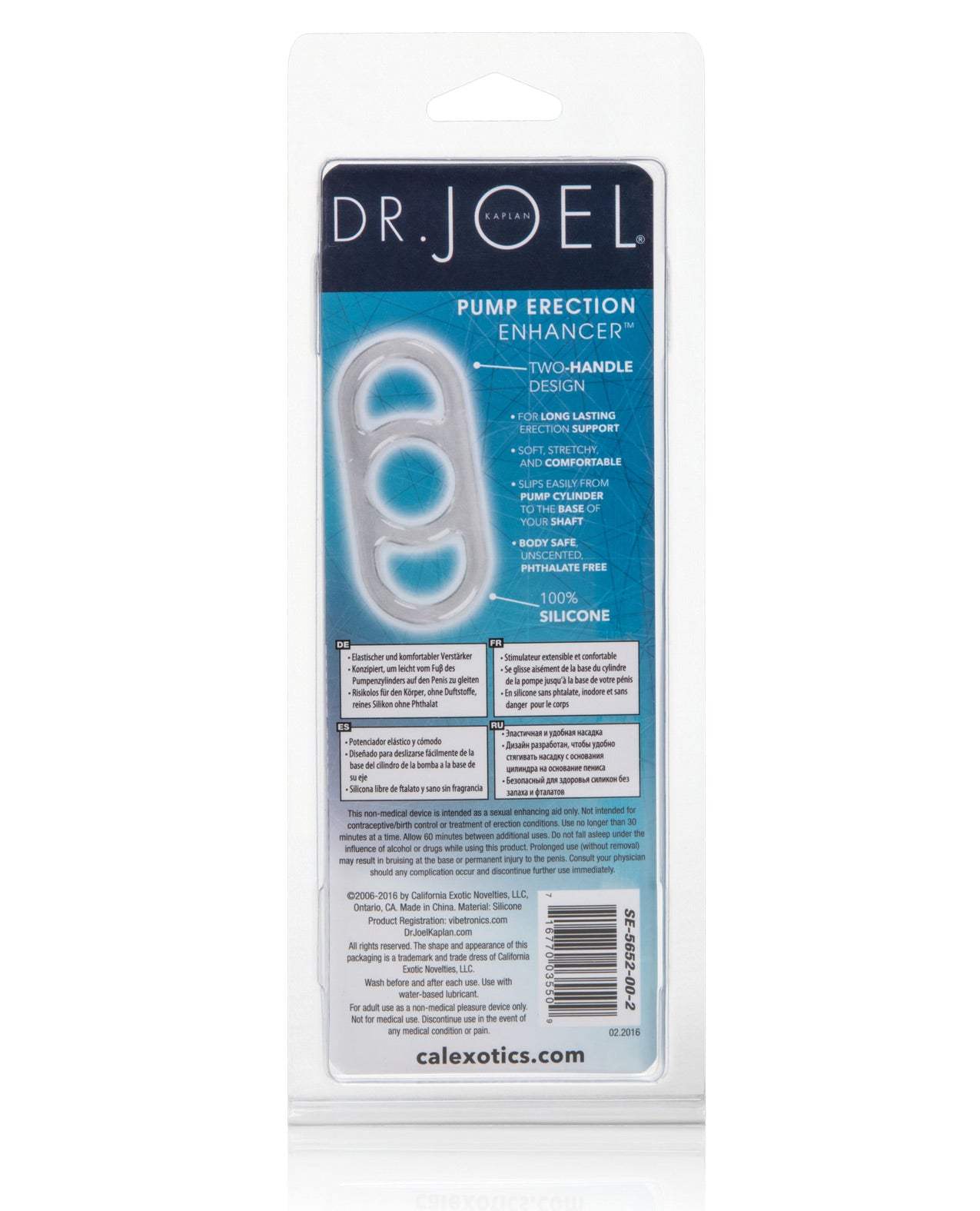 Dr. Joel Pump Erection Enhance R. clear stretchy two-handle erection ring for pump enhancement and prolonged performance