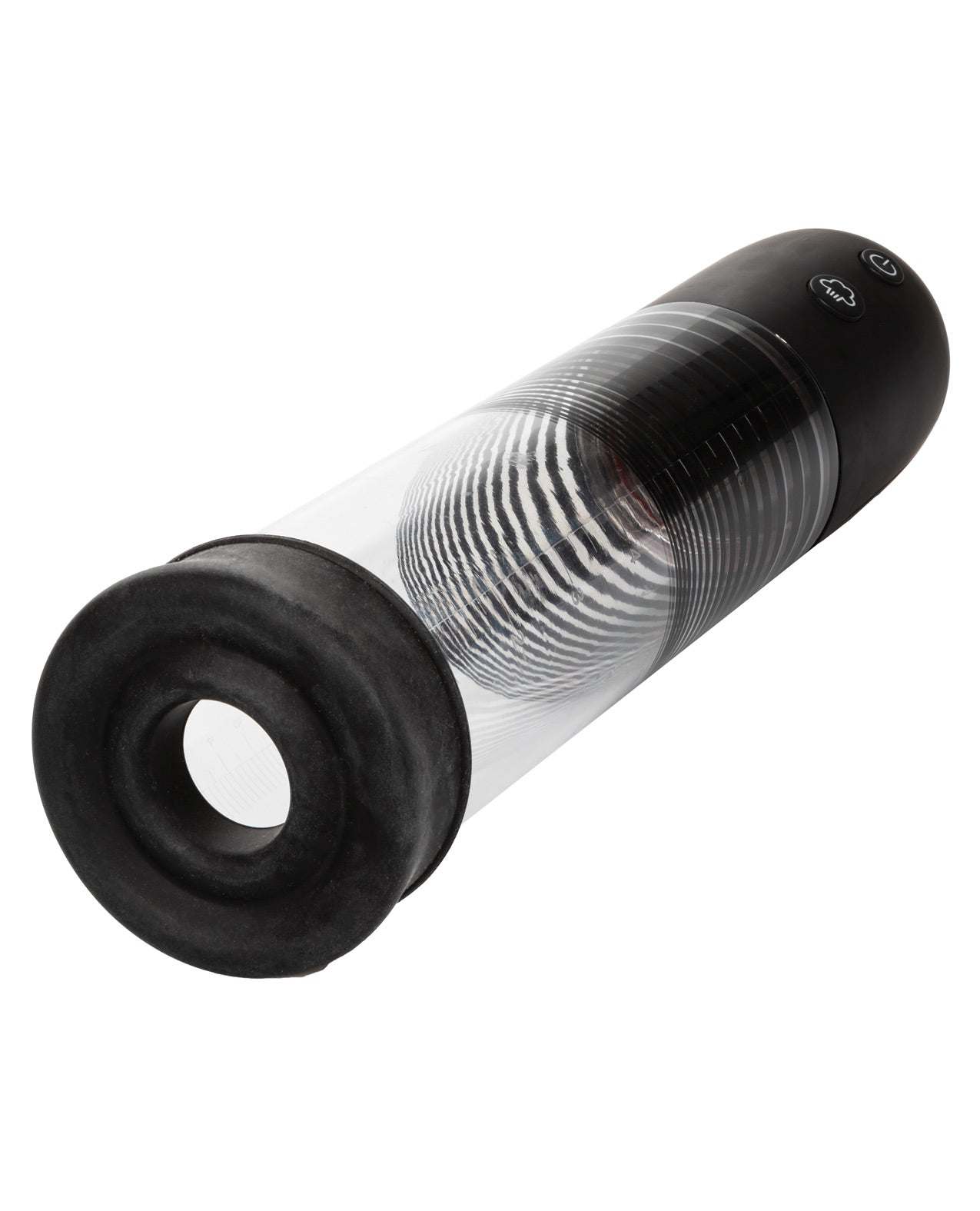 Optimum Series Rechargeable EZ Pump Kit with clear cylinder, black silicone ring, and easy-touch controls for personalized suction and enhancement
