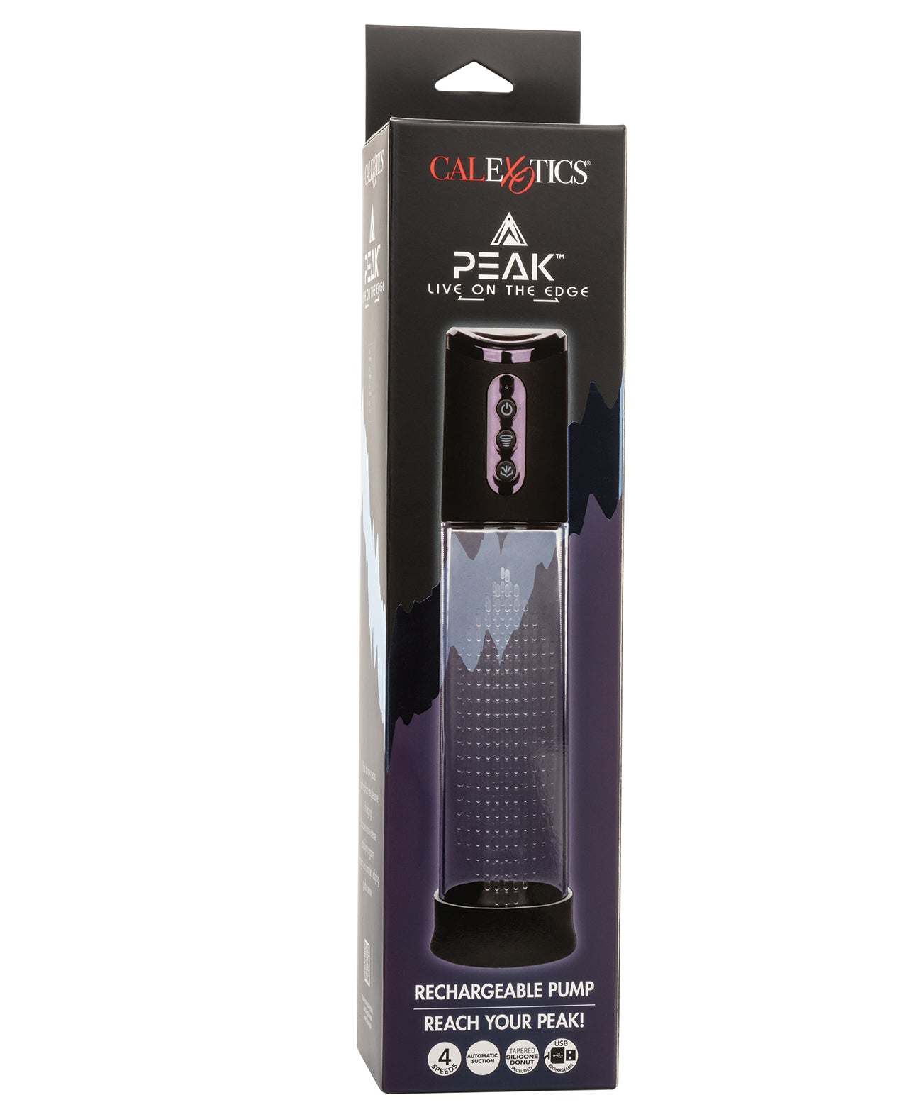 Peak Rechargeable Pump black and clear automatic suction device in packaging