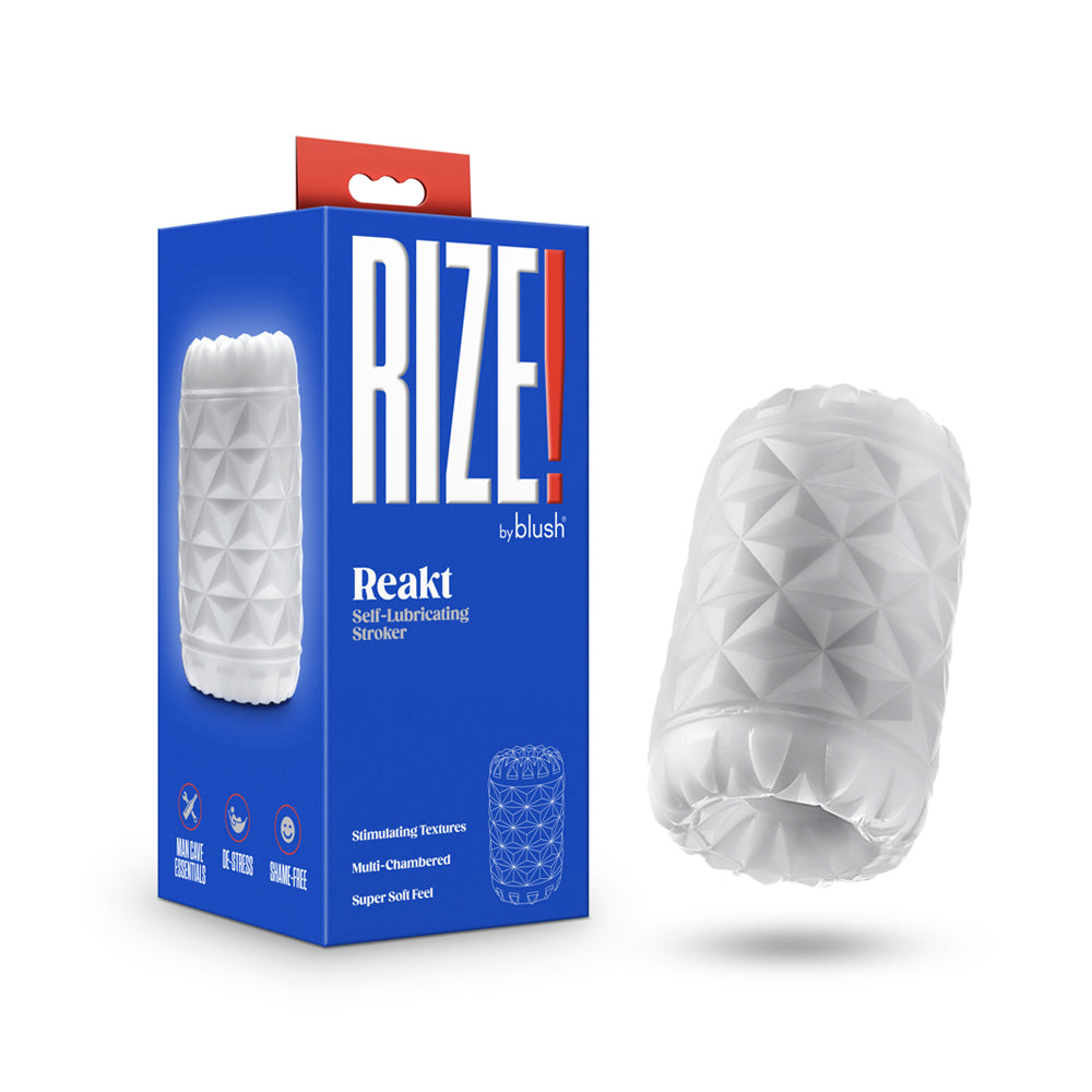 Rize Reakt Self-Lubricating Stroker White by Masturbators and Strokers