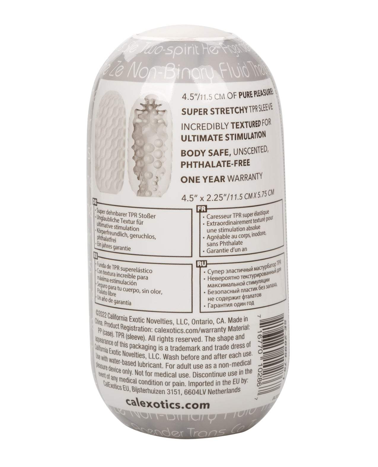 Boundless Reversible Nubby Stroker - Clear by Masturbators and Strokers