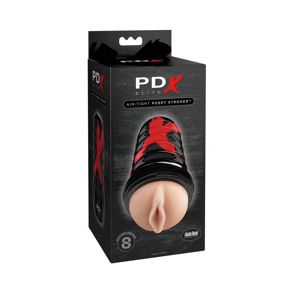 PDX Elite Air Tight Pussy Stroker Beige/Black by Masturbators and Strokers