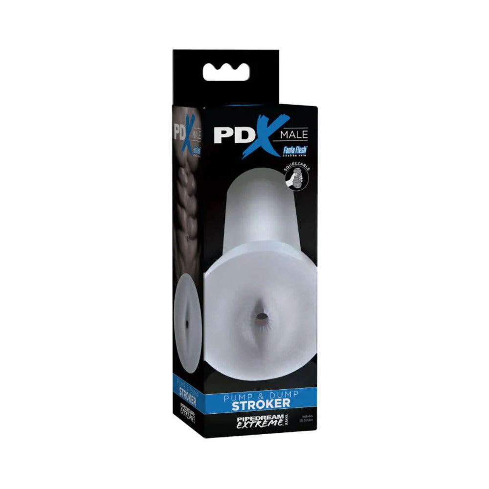PDX Male Pump & Dump Squeezable Anal Stroker Clear by Masturbators and Strokers