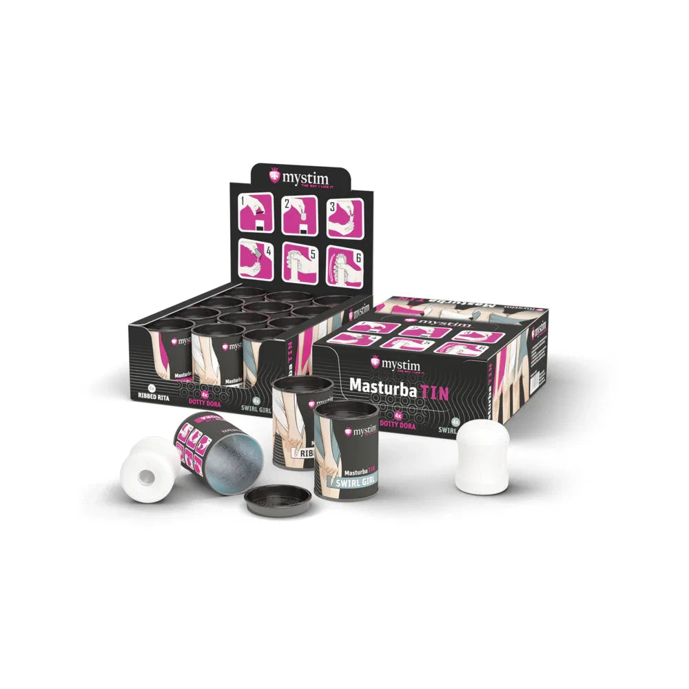 Mystim MasturbaTINS Stroker 12-Piece Display by Masturbators and Strokers