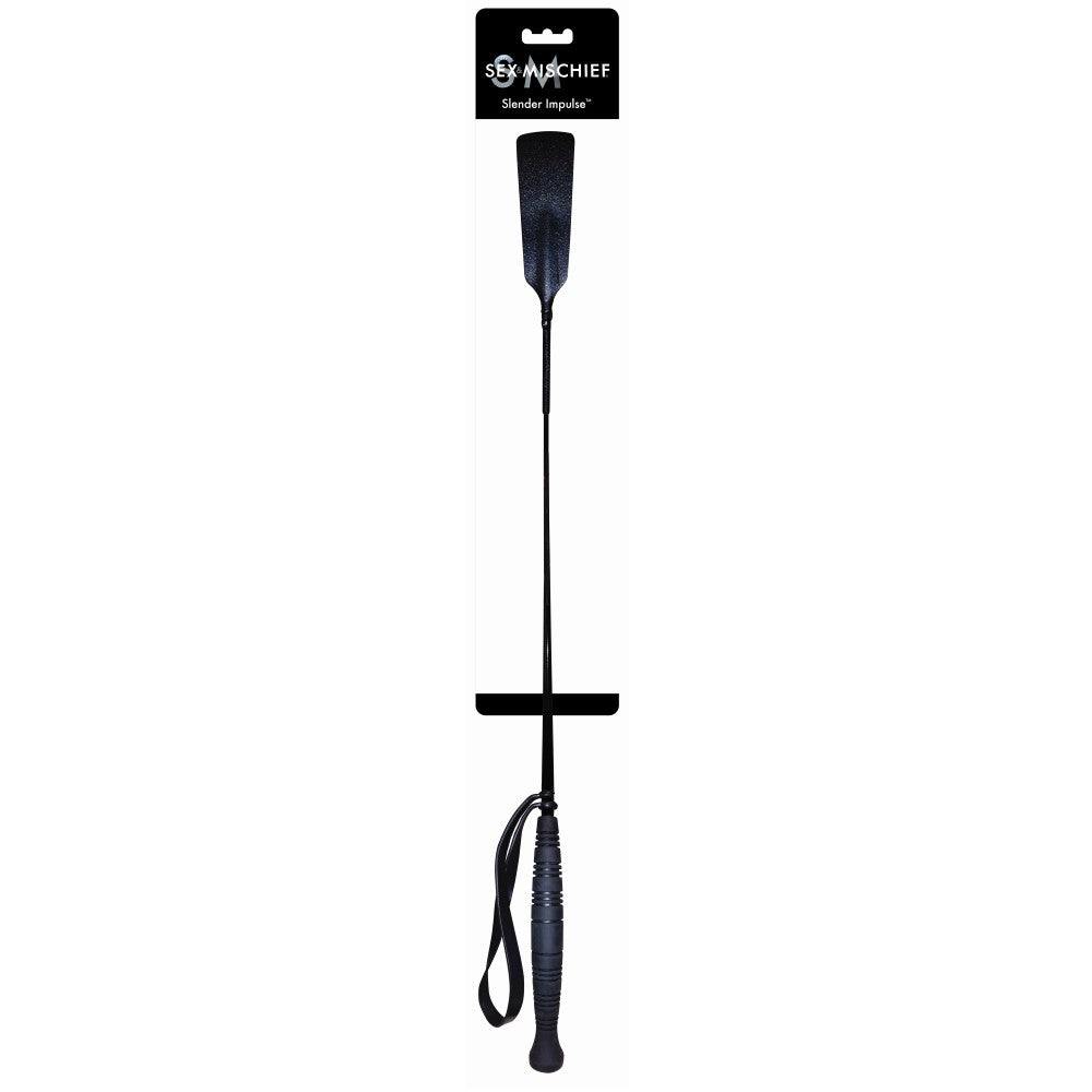 Sportsheets Sex & Mischief Slender Impulse Crop 24-inch black riding crop for intimate play