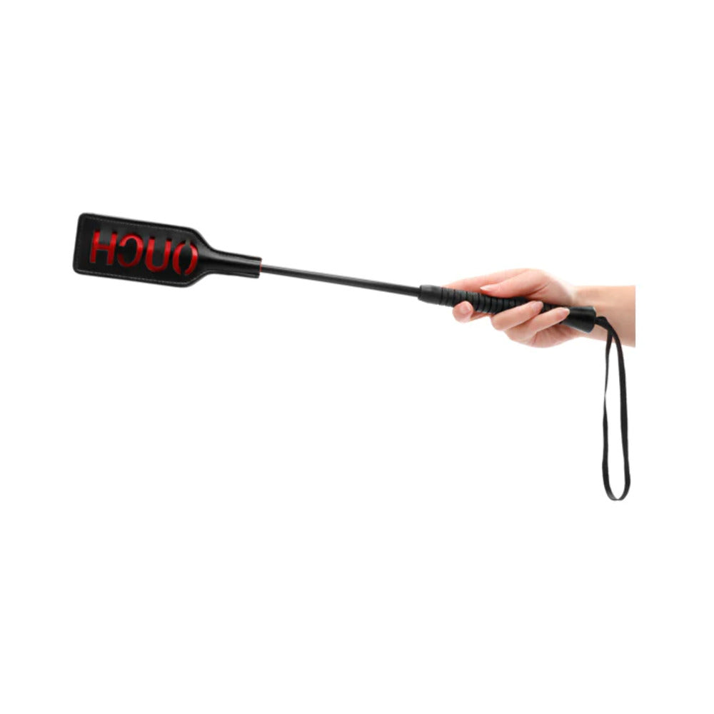 Ouch! 'Ouch' Crop Black Large by Bondage & Fetish Toys