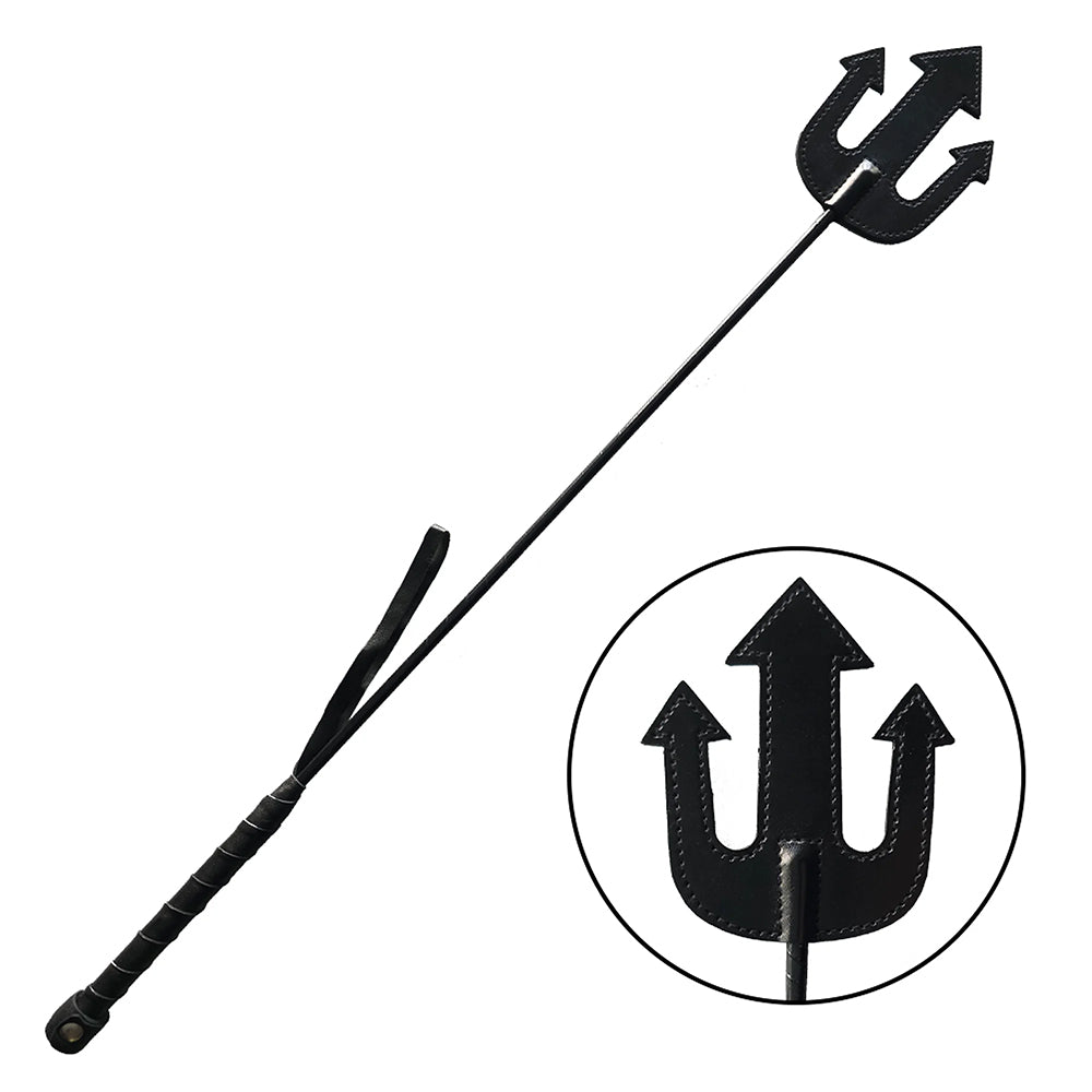 Rouge Leather Devil Riding Crop Black by Bondage & Fetish Toys
