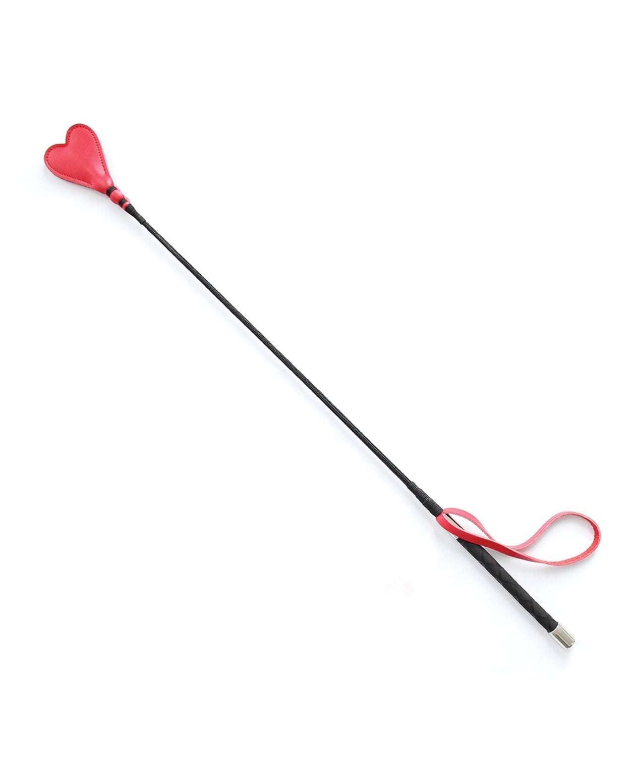 Plesur 26" Heart PVC Crop - Black/Red by Bondage & Fetish Toys