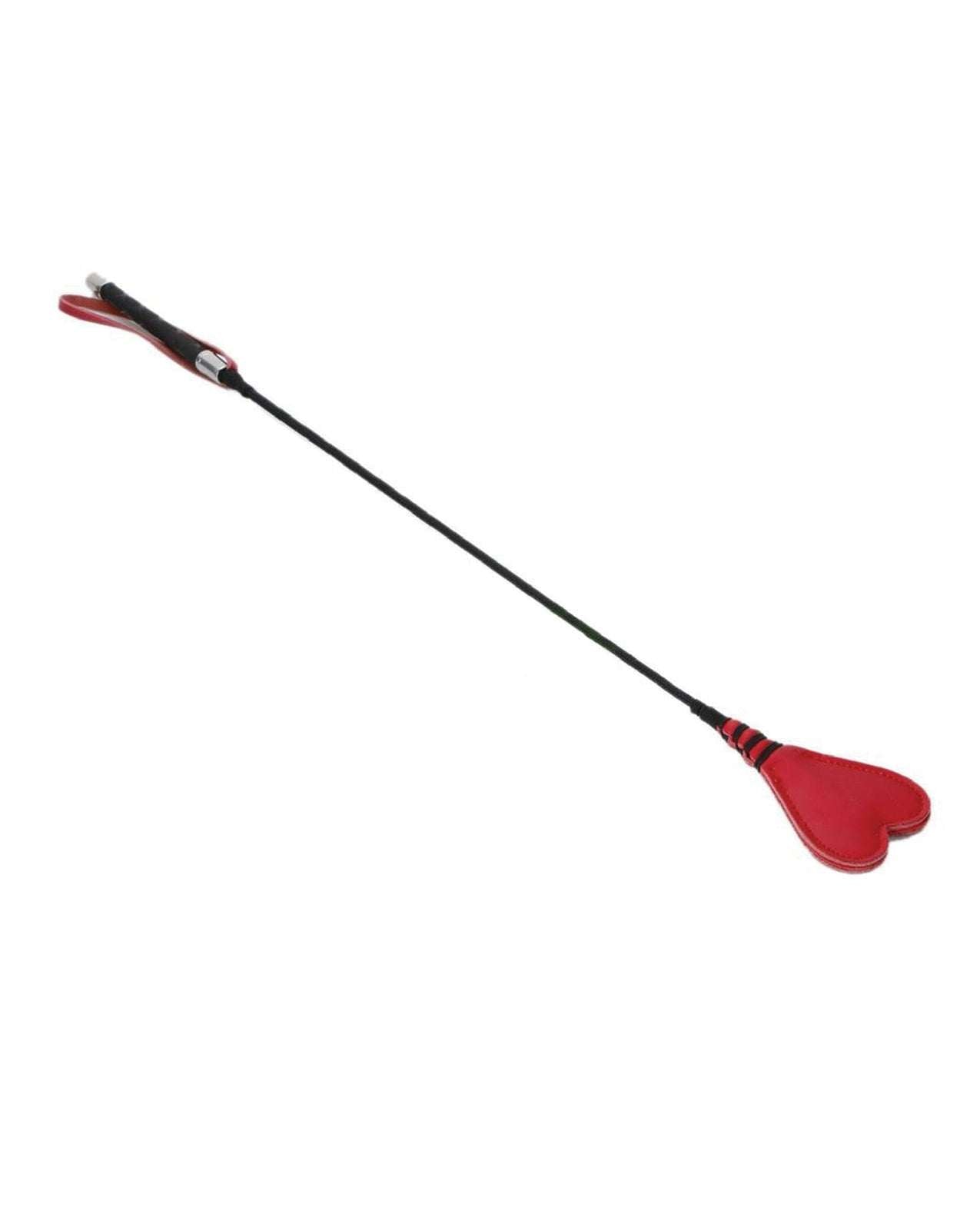 Plesur 26" Heart PVC Crop - Black/Red by Bondage & Fetish Toys