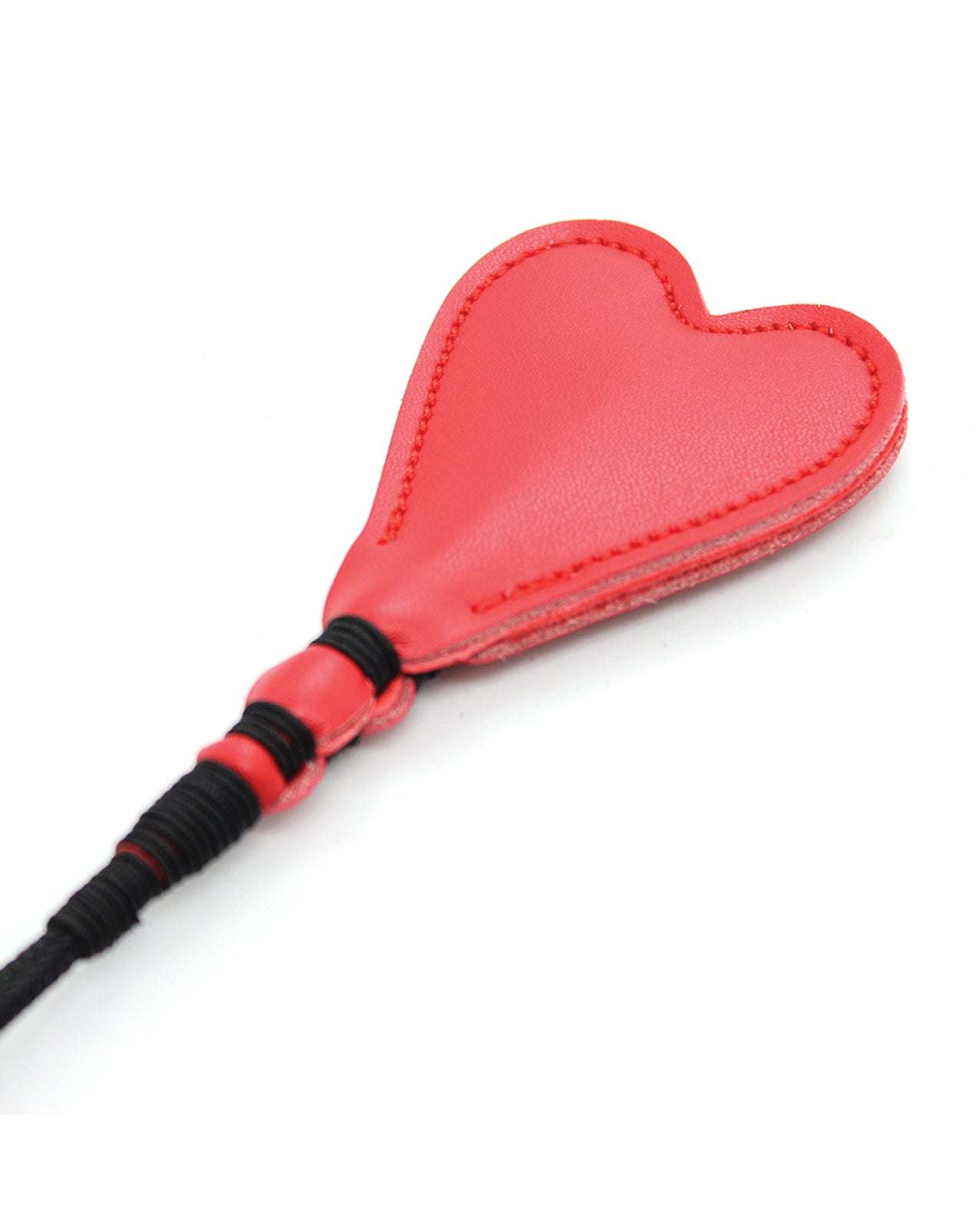 Plesur 26" Heart PVC Crop - Black/Red by Bondage & Fetish Toys