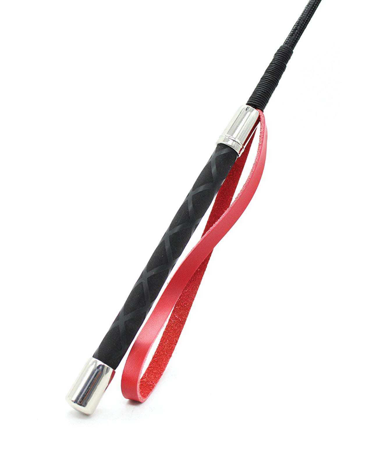 Plesur 26" Heart PVC Crop - Black/Red by Bondage & Fetish Toys