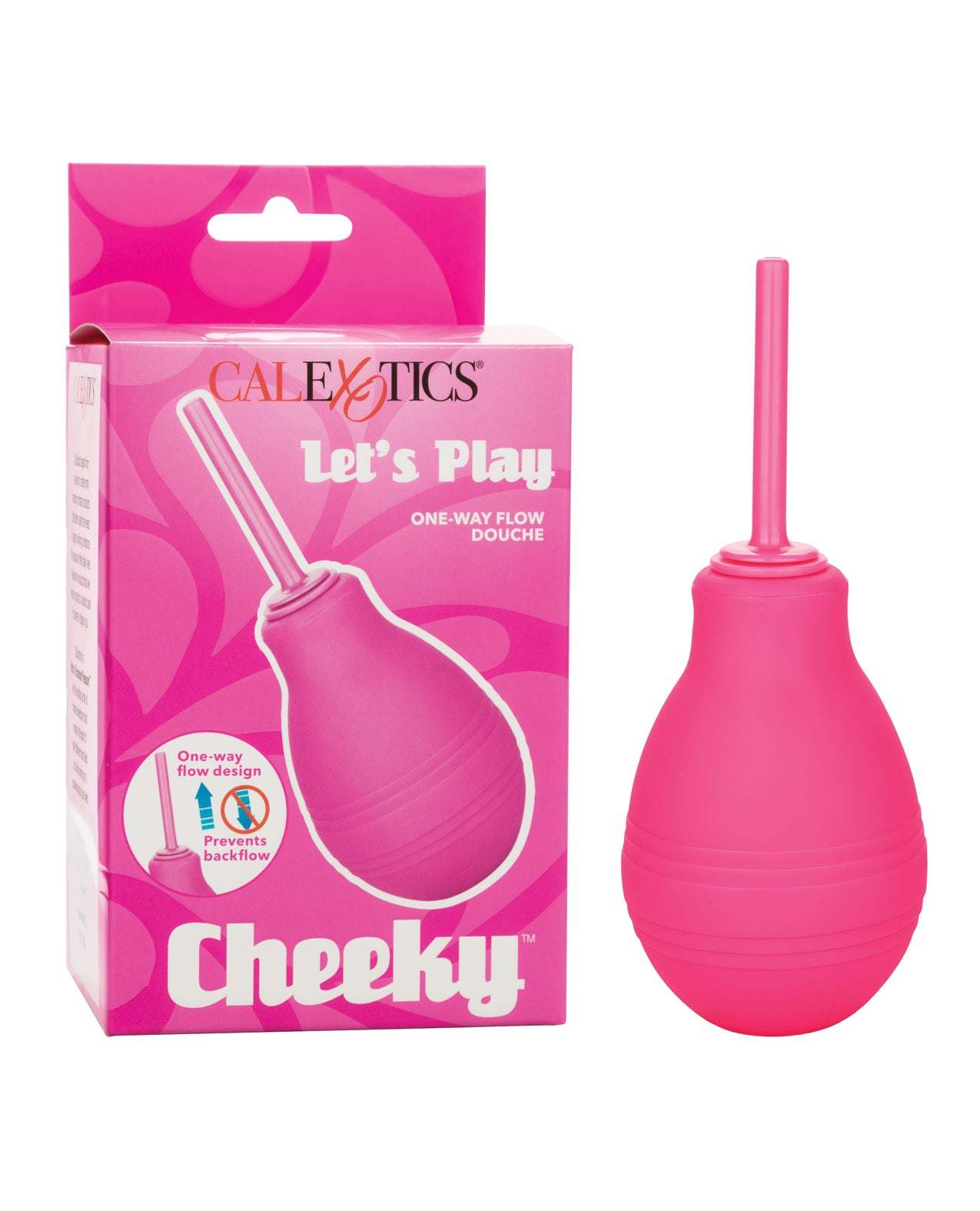 Cheeky One Way Flow Douche pink anal douche with one-way valve and slender nozzle for hygiene and comfort