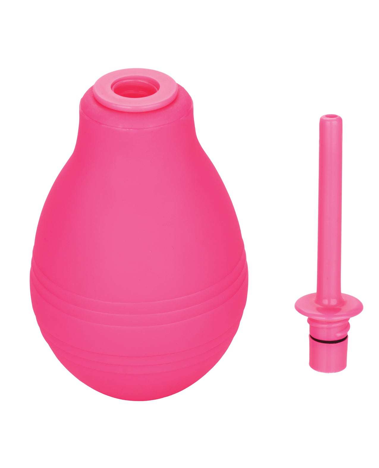Cheeky One Way Flow Douche pink anal cleansing bulb with slender removable nozzle and one-way valve