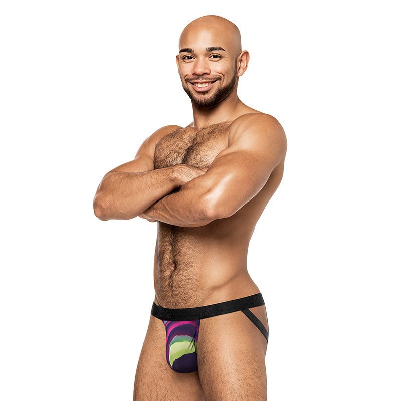 Male Power Galactic Strappy Ring Jock Print S/M by Apparel