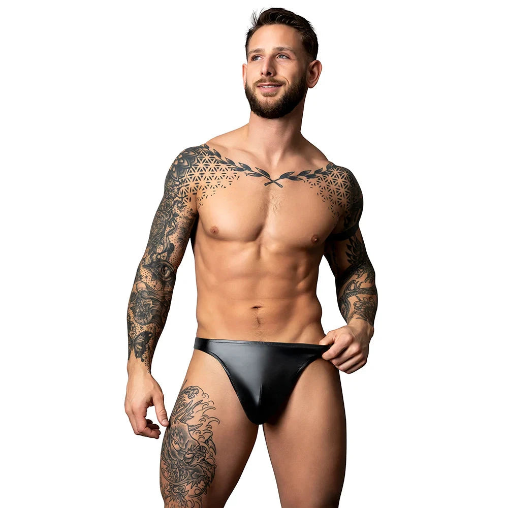 Male Power Liquid Onyx 2.0 Thong Black L/XL by Apparel