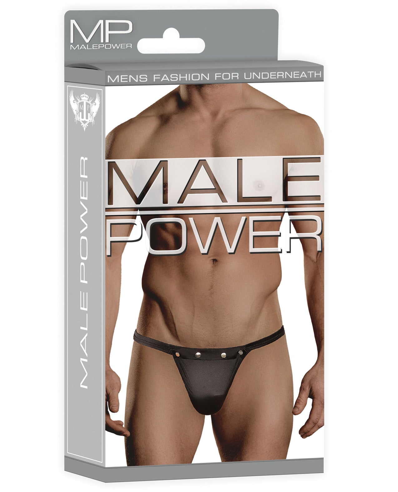 Male Power Rip off Thong w/Studs Black S/M by Apparel