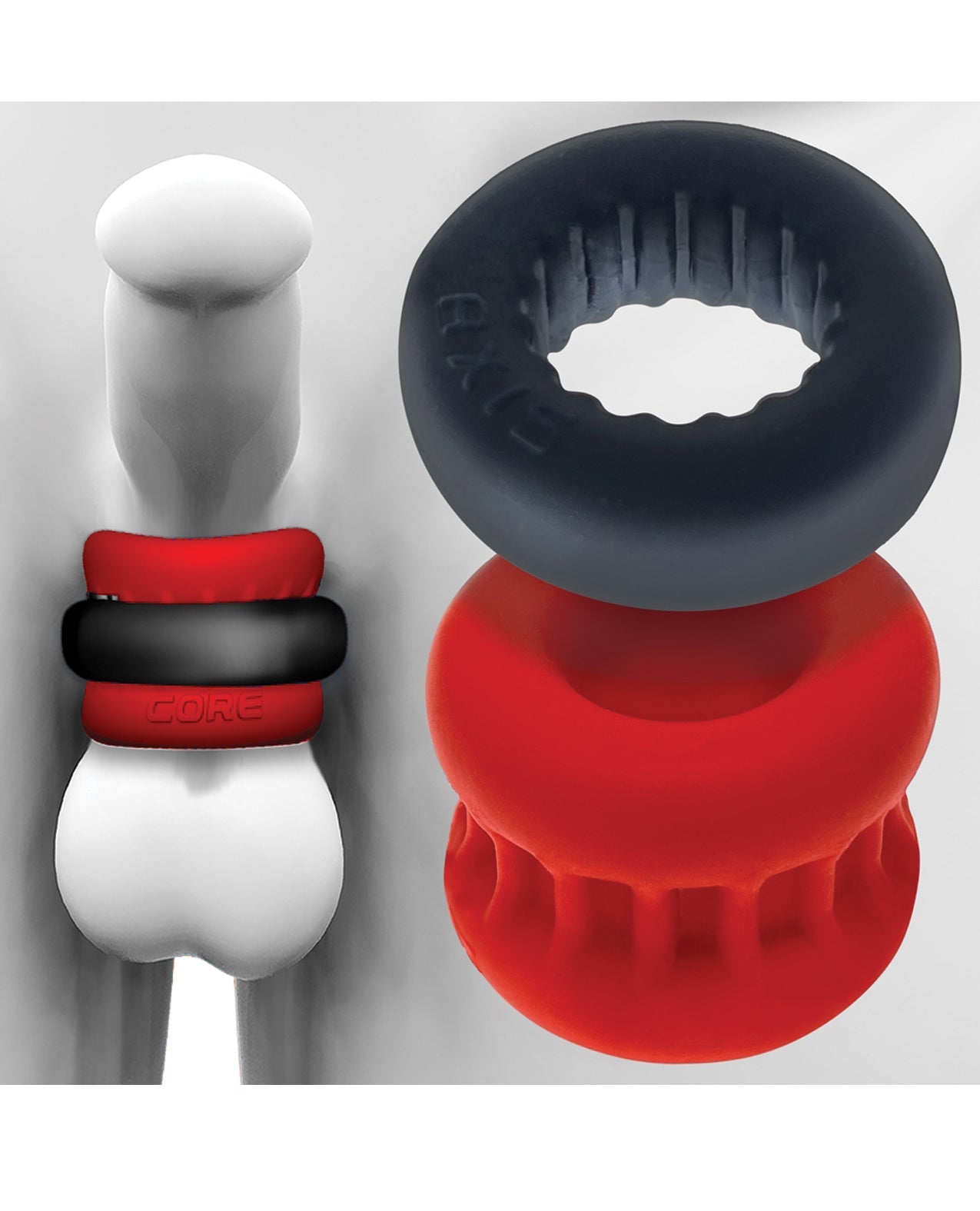 Oxballs UltraCore Ball Stretcher w/Axis Ring - Red Ice by Cock & Balls