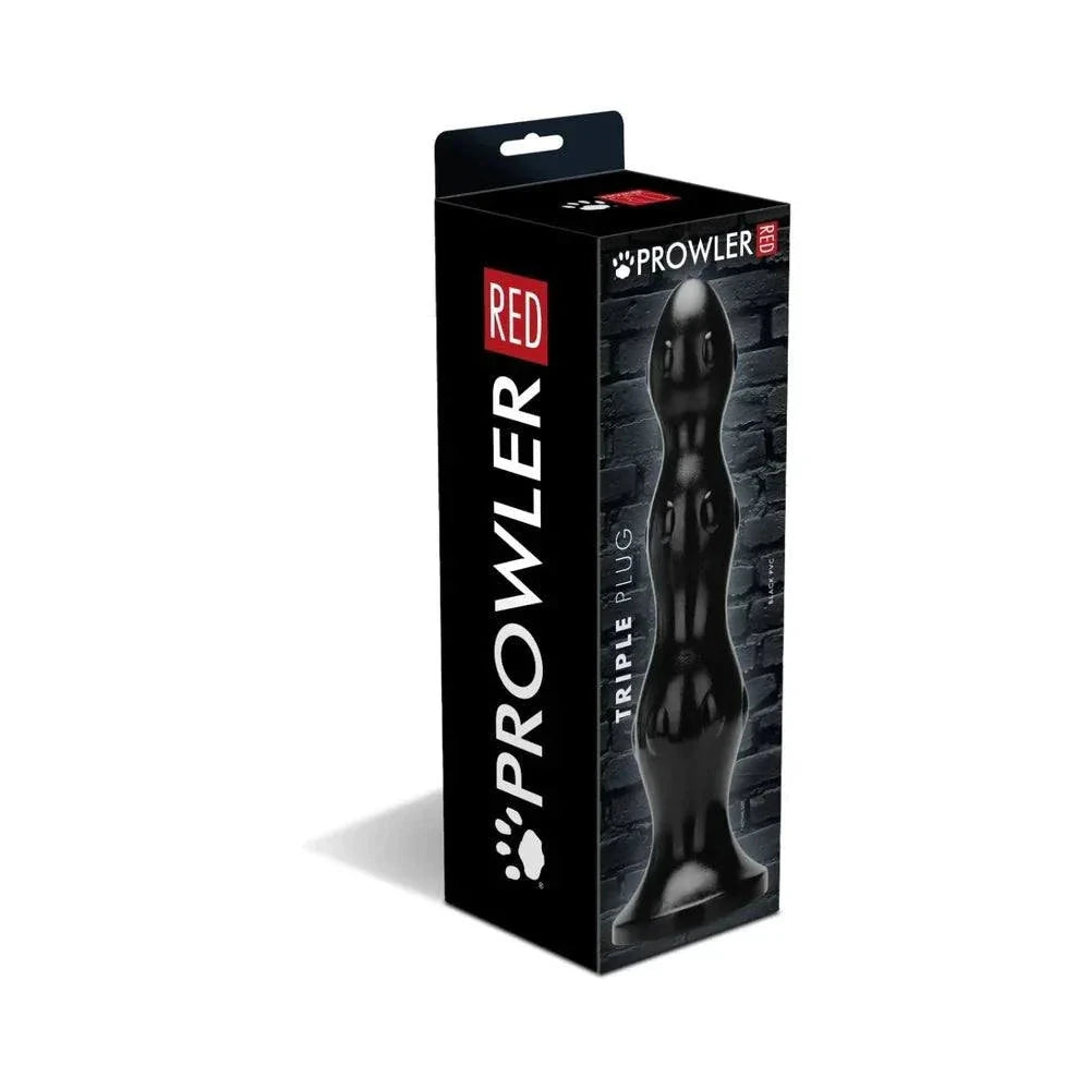 Prowler RED Beaded Textured Triple Plug Black by Anal Toys & Stimulators