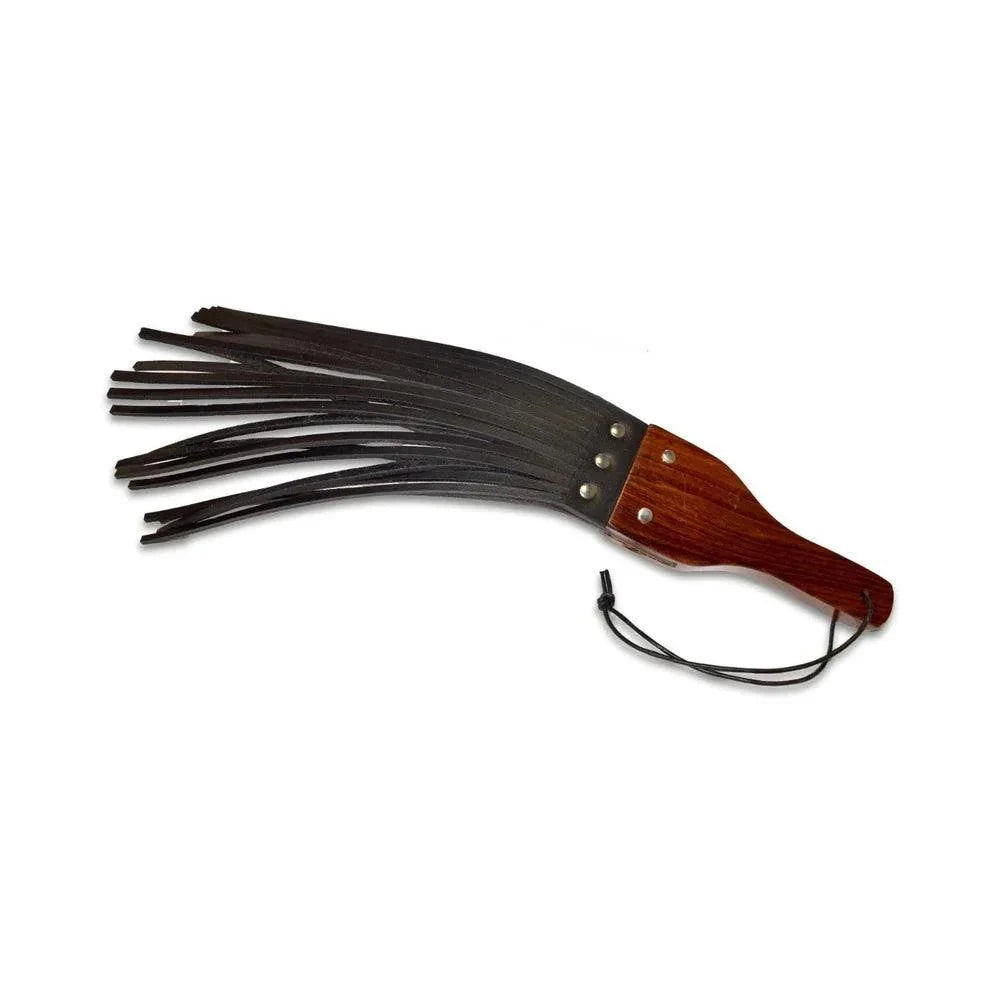 Prowler RED Leather and Wood Fringe Paddle by Bondage & Fetish Toys
