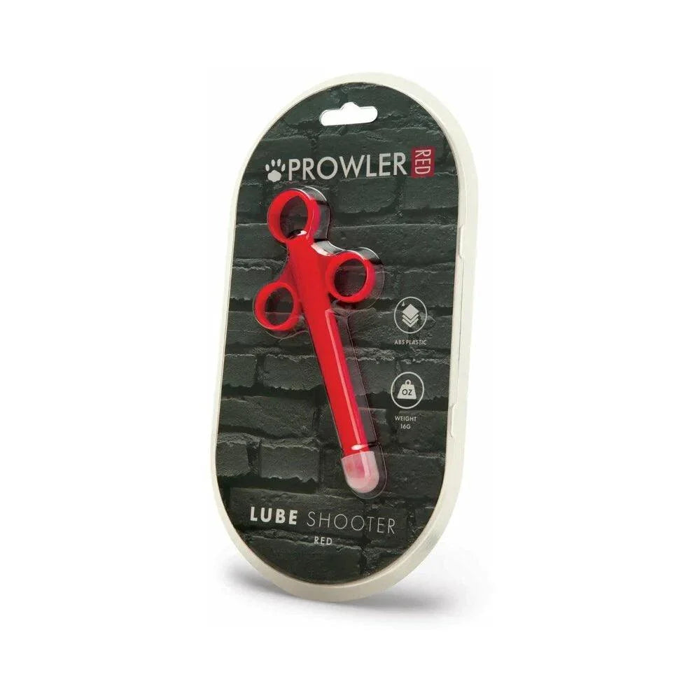 Prowler RED Lube Shooter red lubricant applicator in black packaging for precise and mess-free lubrication.