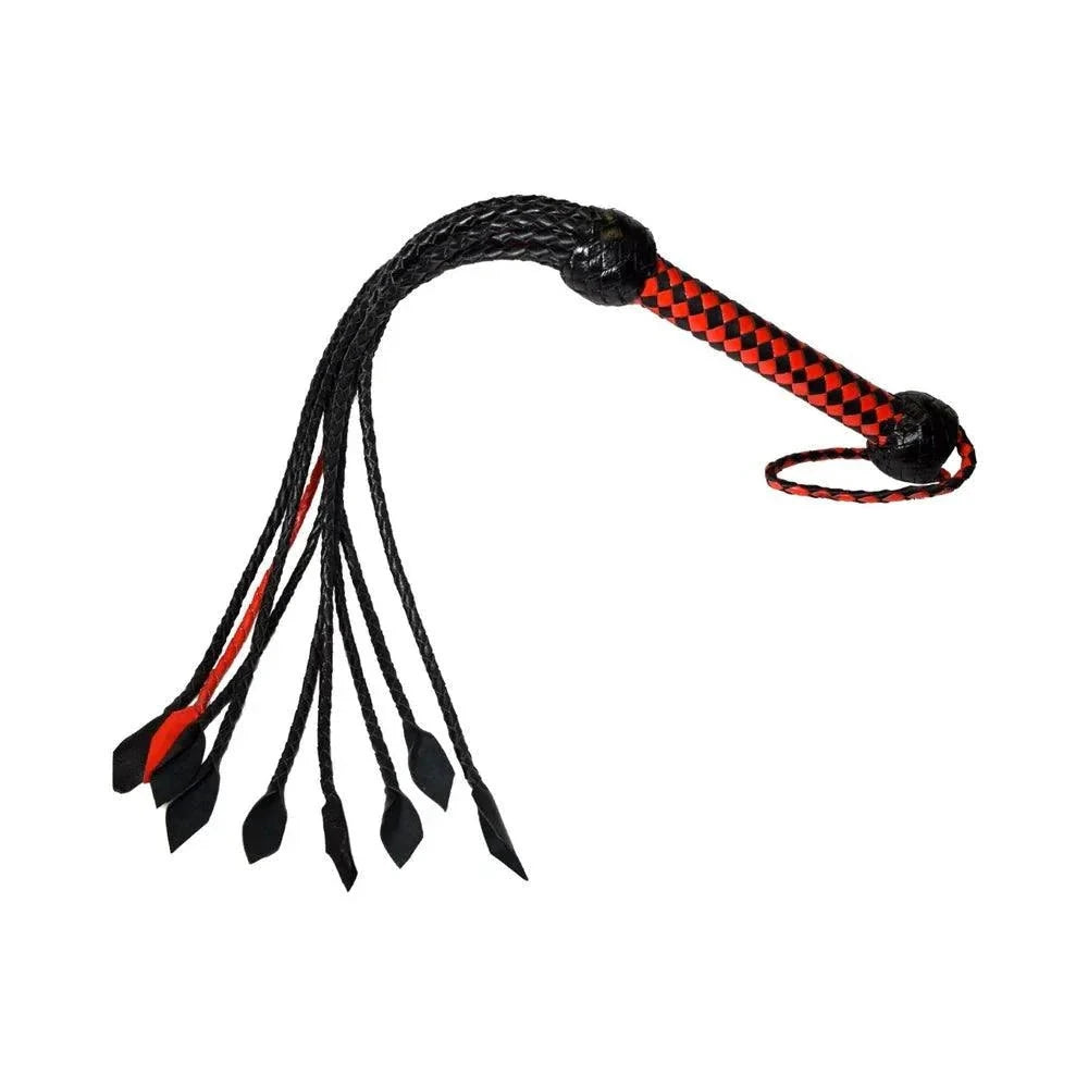 Prowler RED Short Handle Flogger Black/Red by Bondage & Fetish Toys