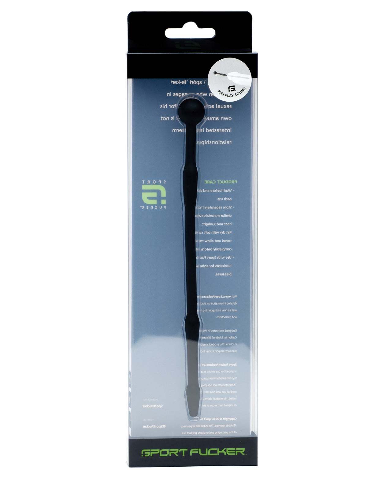 Sport Fucker Piss Play Sound adult silicone urethral sounding toy with hollow plug design in packaging