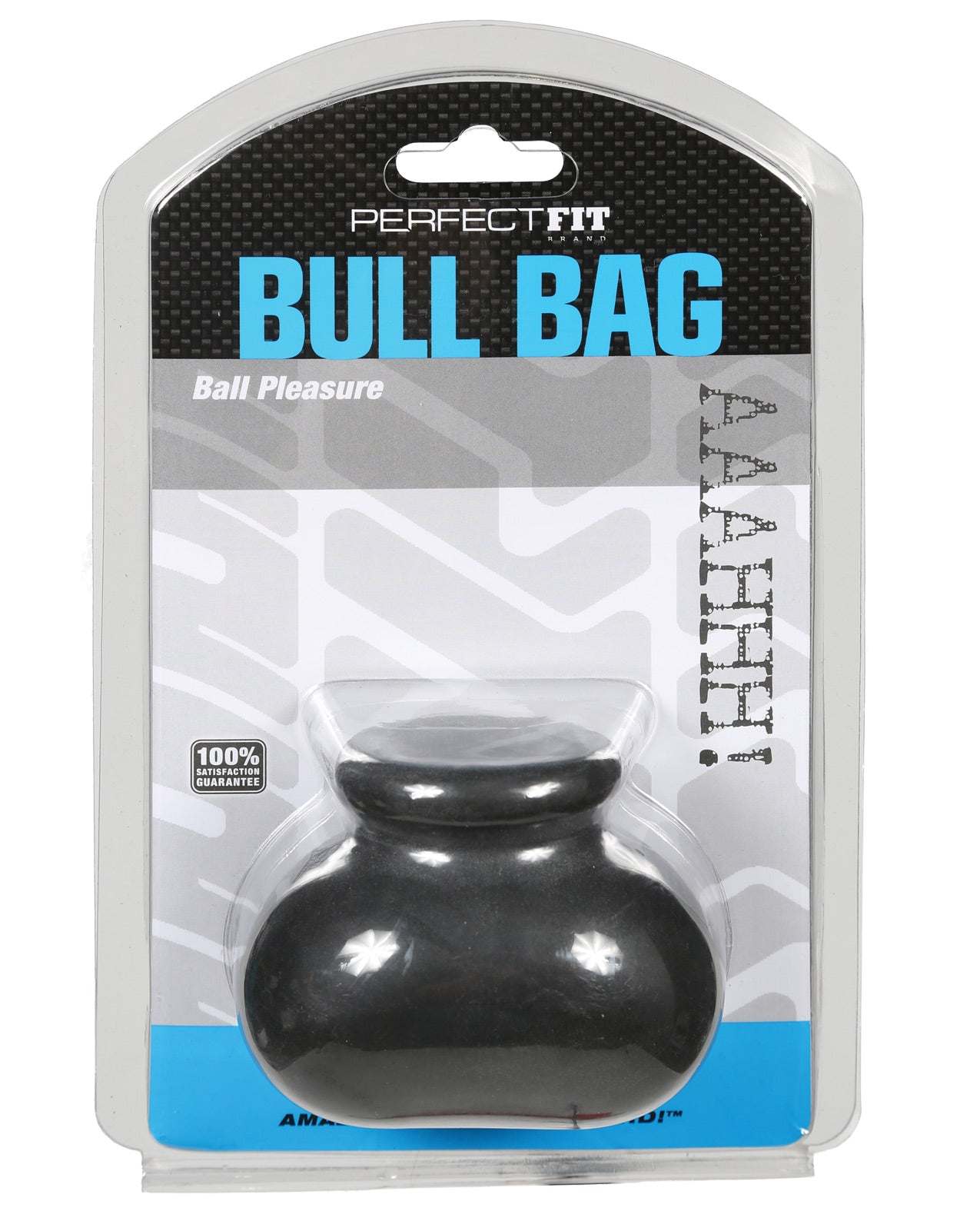 Black Bull Bag 0.75 Inch ball stretcher in clear packaging for scrotum enlargement and comfort