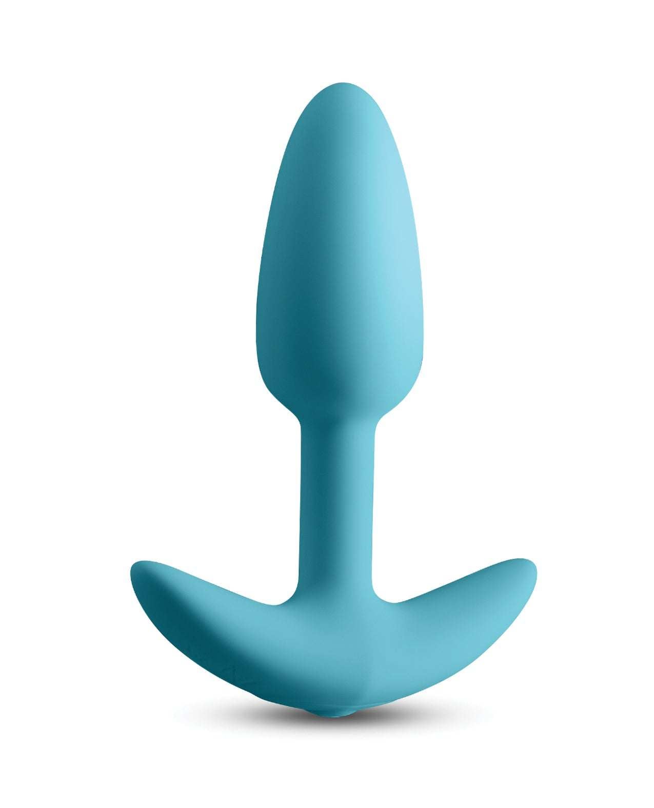 Techno Trance App Controlled blue silicone vibrating anal plug with remote and ergonomic base