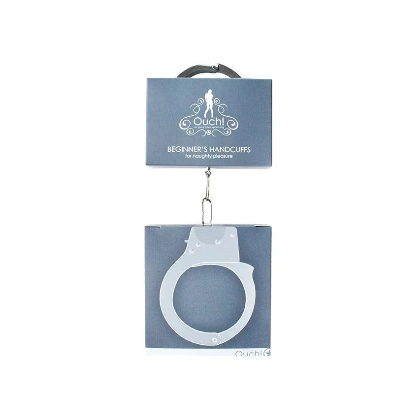 Ouch! Beginner's Metal Handcuffs with quick-release mechanism for safe and easy intimate restraint play
